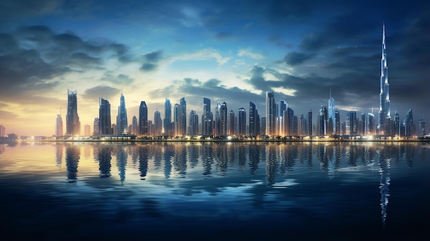 panoramę miasta Dubaj