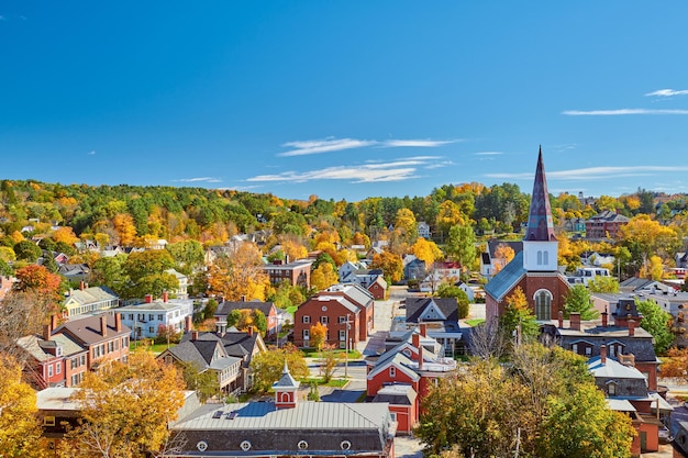 Panoramę miasta Montpelier jesienią Vermont USA