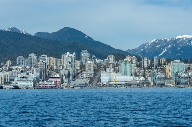 Panoramę North Vancouver Shore i nabrzeża, Kolumbia Brytyjska Kanada