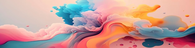 Panoramiczna tapeta z marzycielskimi pastelowymi abstrakcyjnymi wzorami