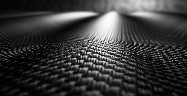 Panoramiczna tekstura czarnego i szarego włókna węglowego wygenerowana przez sztuczną inteligencję