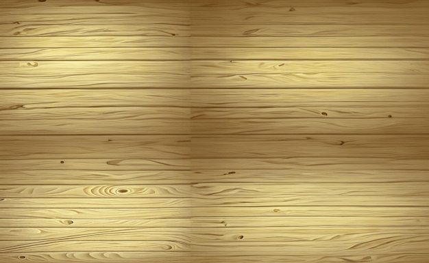 Panoramiczna tekstura jasnego drewna z węzłami deski tło wektor