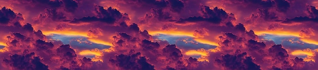 Panoramiczne niebo o zachodzie słońca w pastelowych różowych i fioletowych kolorach zachód słońca z chmurami