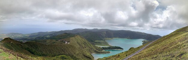 Panoramiczne Ujęcie Krajobrazu Nad Lagoa Do Fogo