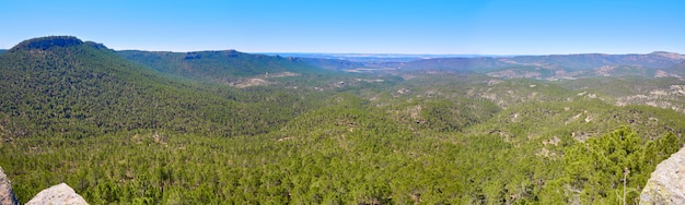 Panoramiczny szczyt Cuenca Las Cabezas w Hiszpanii