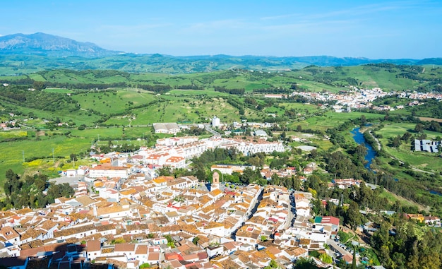 Panoramiczny widok Jimena de la Frontera Cadiz Hiszpania