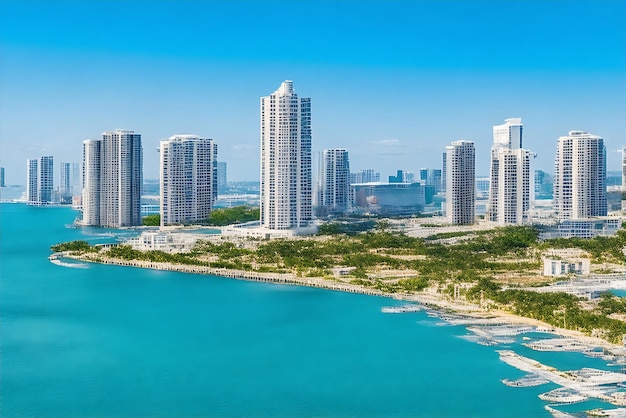 Panoramiczny widok Miami wygenerowany przez Ai