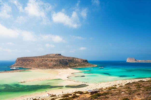 Panoramiczny widok na lagunę Balos na wyspie Kreta, Grecja