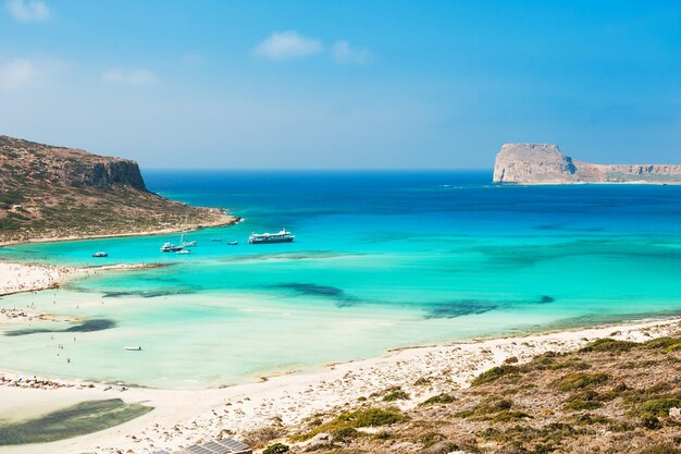 Panoramiczny widok na lagunę Balos na wyspie Kreta, Grecja