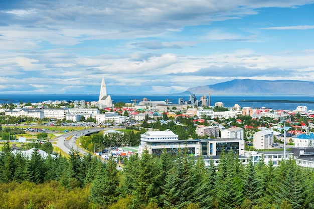 Panoramiczny widok na Reykjavik, Islandia