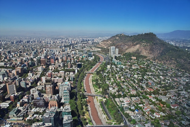 Panoramiczny widok na Santiago z Torre Costanera, Chile