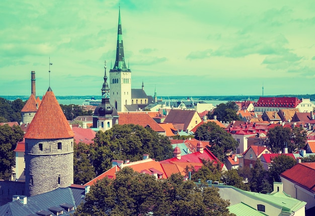 Panoramiczny Widok Na Stare Miasto W Tallinie Estonia