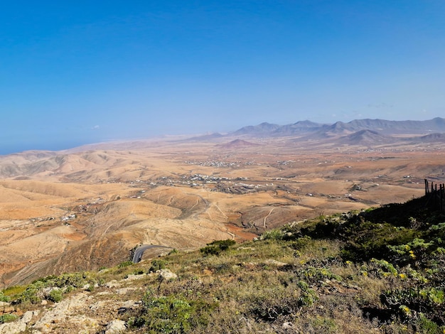 Panoramiczny widok na wyspę Fuerteventura, Wyspy Kanaryjskie, Hiszpania