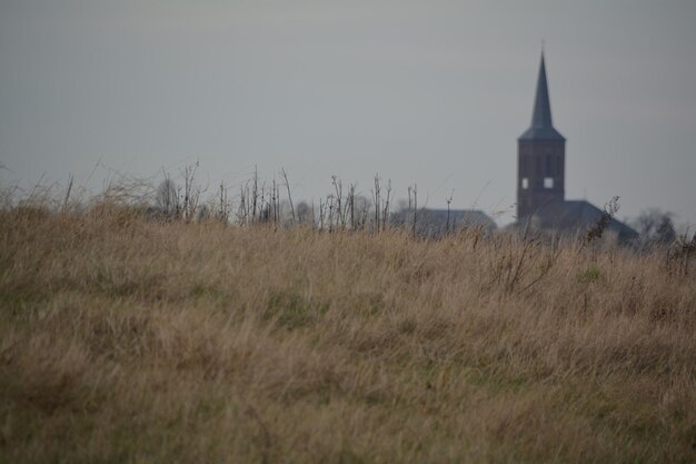 Zdjęcie panoramiczny widok świątyni na tle nieba