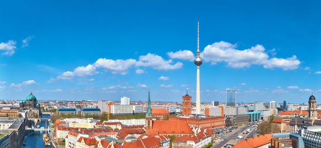 Panoramiczny Widok Z Lotu Ptaka Na Berlin Alexanderplatz