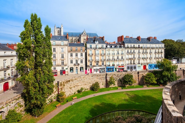 Panoramiczny widok z lotu ptaka Nantes Francja