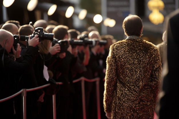 Zdjęcie paparazzi czekający na czerwonym dywanie