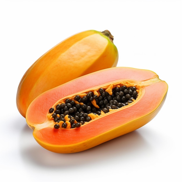 Papaya na białym tle