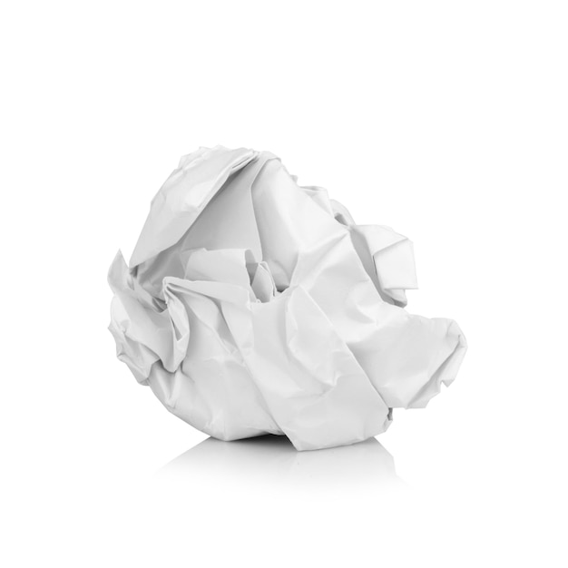 paper ball isolated on white background