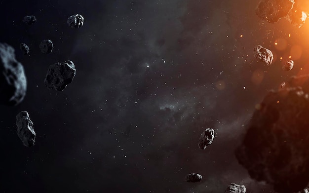 Zdjęcie papier ścienny science fiction asteroidy i mgławice elementy tego obrazu dostarczone przez nasa