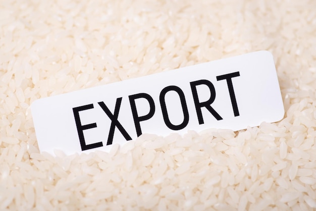 Papier z napisem Eksport na ryż