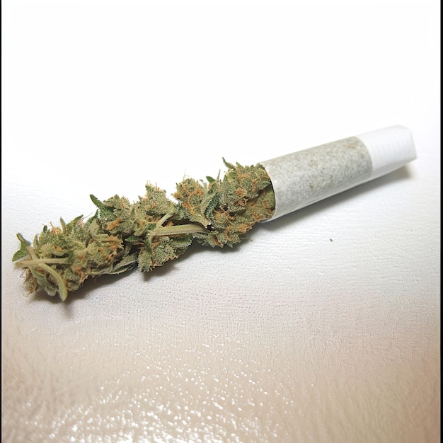 Zdjęcie papieros, który jest na stole z papierosem w nim