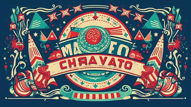 Papierowa flaga Cinco de Mayo na wakacje w Meksyku Generative AI