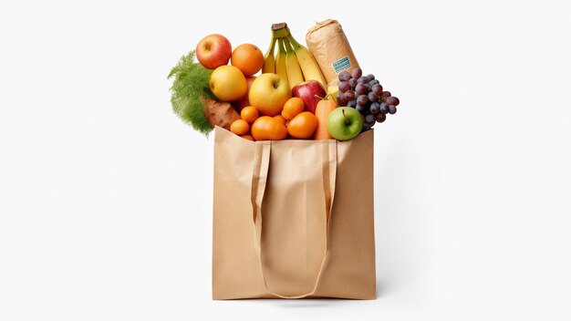 Papierowa torba na zakupy z owocami