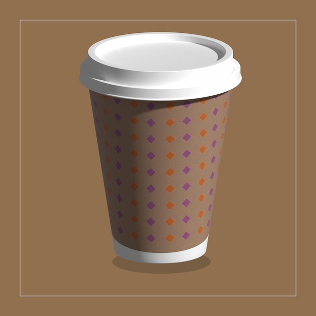 Zdjęcie papierowy kubek do kawy 3d
