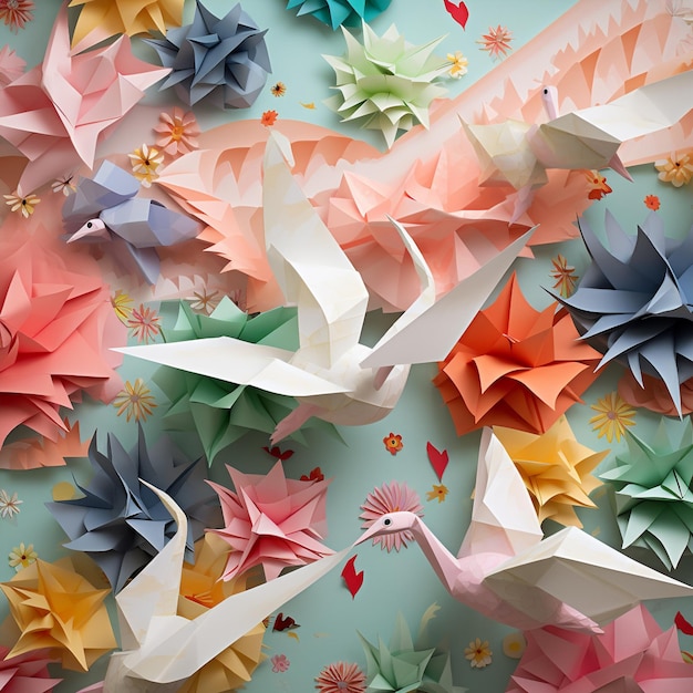 Papiery ścienne Origami World