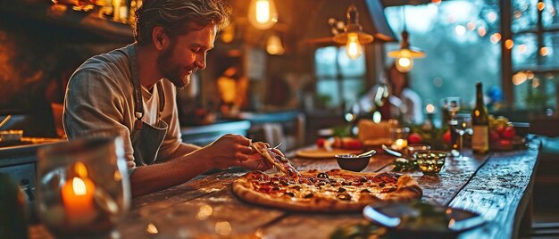 Para ciesząca się kawałkiem pizzy.