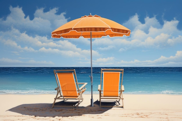 para krzeseł siedzących pod parasolem na plaży
