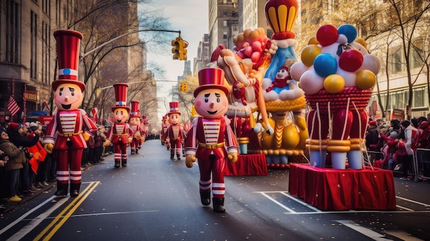 parada balonów i klauna