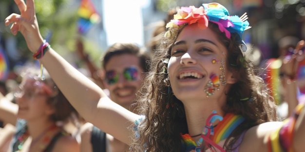 Parada LGBT z flagami Generatywna sztuczna inteligencja