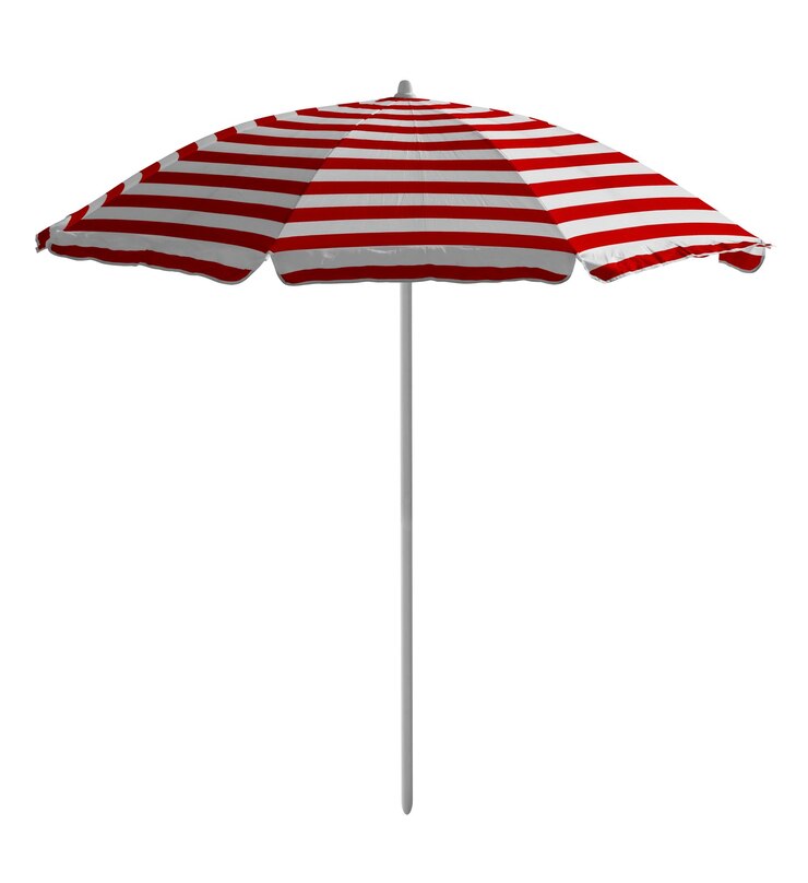 Zdjęcie parasol plażowy czerwonobiałe paski