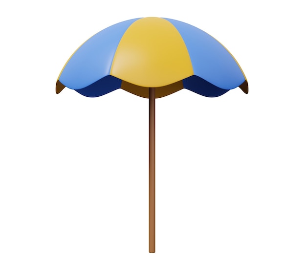 Parasol słoneczny 3d ikona 3d renderowania minimalna ilustracja kreskówka