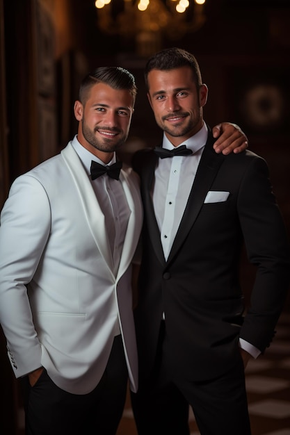 Pareja de hombres en su ceremonia de boda