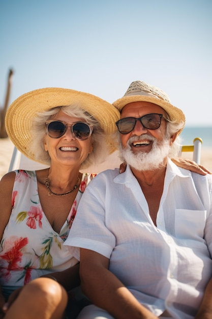 Pareja de personas mayores de vacaciones