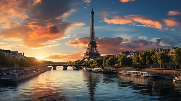 Paris Skyline Panorama z wieży Eiffelturm