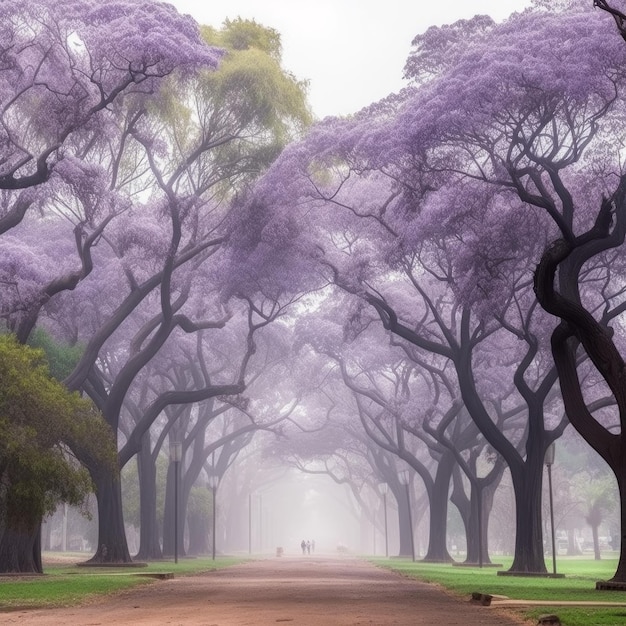 Park Drzew Jacaranda Generuj Ai