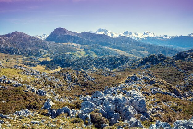 Park narodowy Picos de Europa Droga do Lagos de Covadonga Asturia Hiszpania