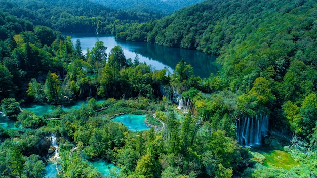 Park Narodowy Plitvice chorwacka fotografia lotnicza panorama chorwacji