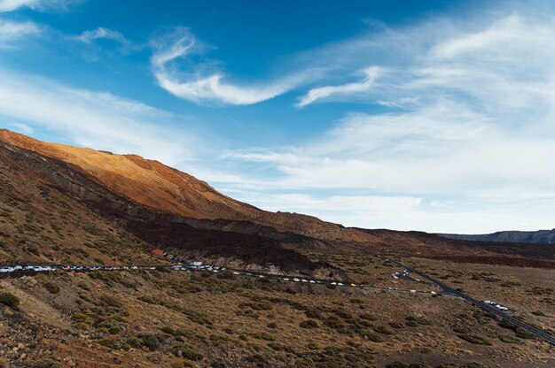 Park Narodowy Teide. Piękny Widok Na Wulkan Skały Pustyni Krater.