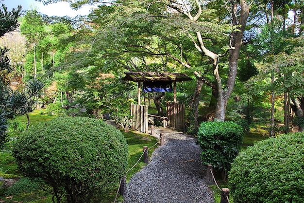 Park W Ryoanji Temple, Kioto, Japonia