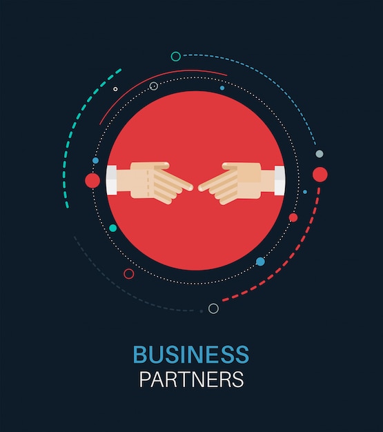 Partnerzy biznesowi ręka potrząśnięcia wektor