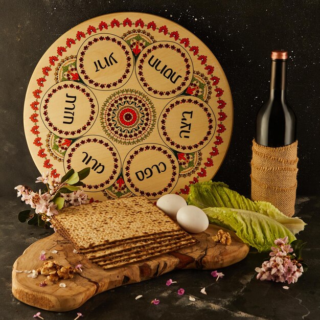 Pascha to żydowskie danie paschalne z hebrajskim i jajkami, które dodają piękna świętowi