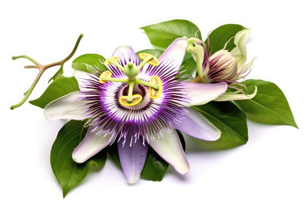 Passion flower tropikalny ogród natura tło na białym tle