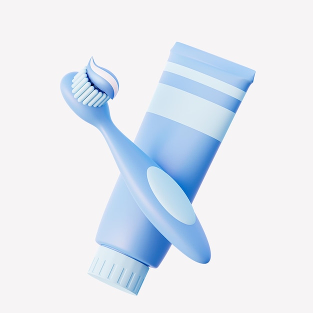 Pasta dentystyczna z szczoteczką do zębów Koncepcja pielęgnacji jamy ustnej Ilustracja renderingu 3D