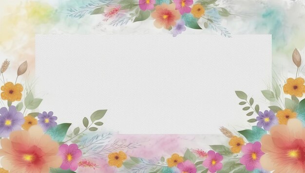 Pastelowe jasne tło z kwiatami na wiosenną kartkę z życzeniami z miejscem na kopię tekstu