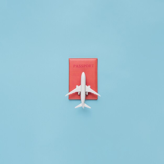 paszport czerwony przypadek samolot zabawki Wysoka jakość i rozdzielczość piękna koncepcja zdjęć